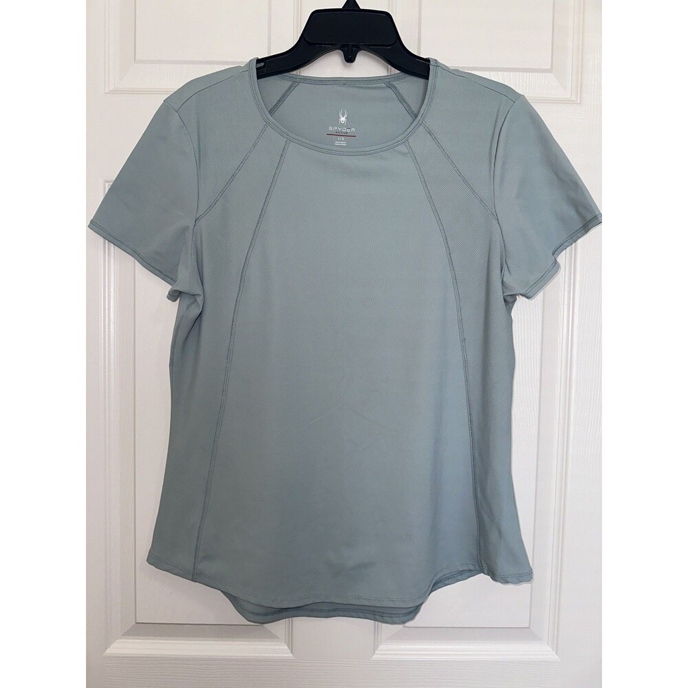 Spyder Active Women's Light Blue Short Sleeve Athletic T Shirt Top L G